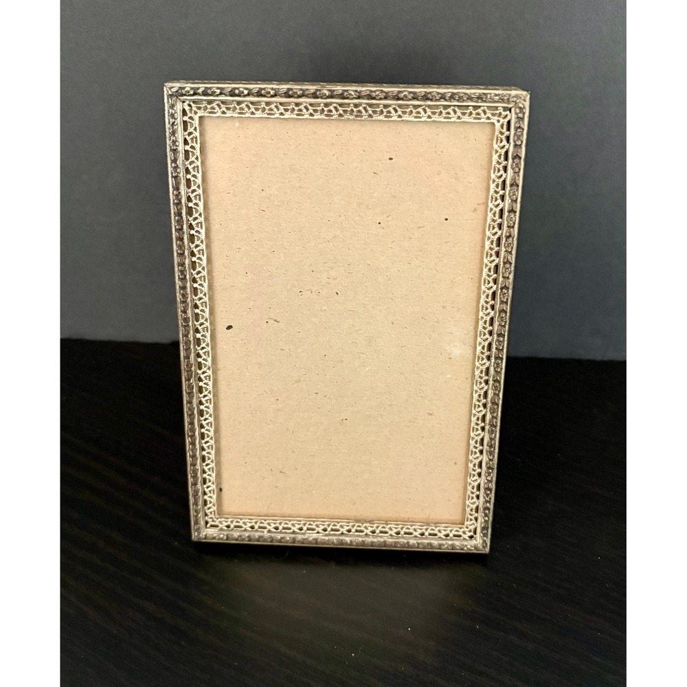 Vintage Gold Filigree Picture Frame 4x6 Ornate Metal Lace Victorian Home Decor